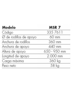 Banco de trabajo de rodillos MSR 7