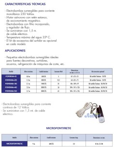 Bomba para fuentes microfontirete" 12 c.c. 12v"