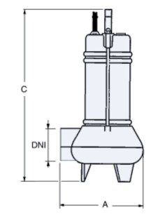 Bomba sumergible para aguas residuales INOX-PALM 4A, 2Cv