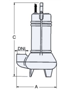 Bomba sumergible para aguas residuales INOX-PALM 4A, 2Cv