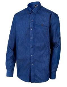 CAMISA DENIM CIERRE BROCHES BOLSILLO PECHO 02034 534 AZUL