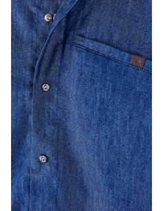 CAMISA DENIM CIERRE BROCHES BOLSILLO PECHO 02034 534 AZUL