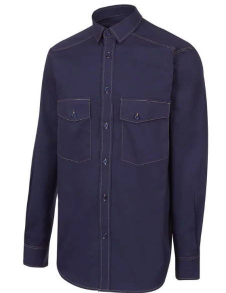 CAMISA MANGA LARGA 2 BOLS.PARCHE 02032 07 MARINO