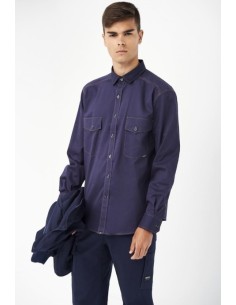 CAMISA MANGA LARGA 2 BOLS.PARCHE 02032 07 MARINO