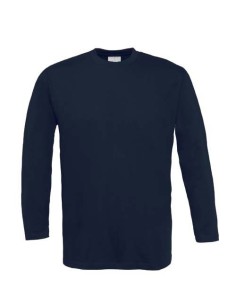 CAMISETA BASICA MANGA LARGA, AZUL MARINO