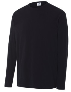 CAMISETA MANGA LARGA, CUELLO REDONDO 3032 01 NEGRA