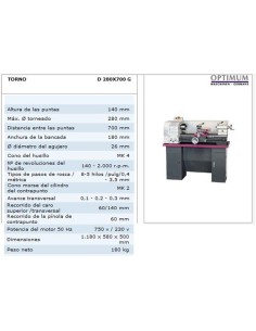 Torno 280x700 tu2807