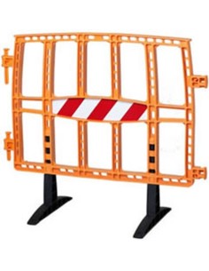Valla amarilla plast.completa con dos pies