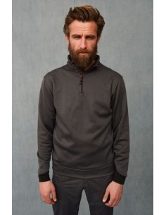 SUDADERA BICOLOR MEDIA CREMALLERA  04844 474 GRIS NEGRO