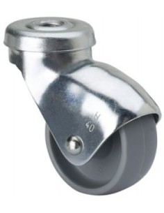 RUEDA GIRATORIA PASANTE H  POLIPROPILENO GRIS BP