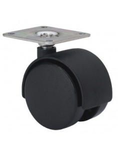 RUEDA GIRATORIA PLATINA AUX. DK POLIPROP.NEGRO