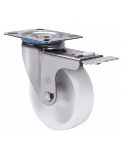 RUEDA GIRATORIA+FRENO INOX. ZVI  NYLON UT