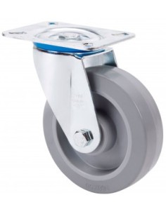 RUEDA GIRATORIA. ZV GOMA ELASTICA GRIS PGR EJE
