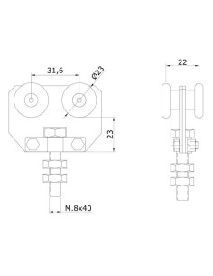 Rollapar Doble U-30 Nylon Desmontable