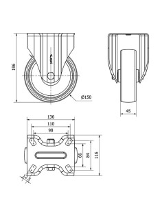 RUEDA FIJA ZV NYLON UT