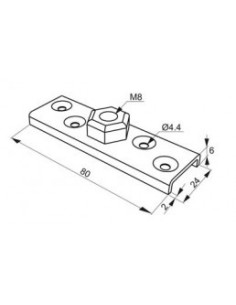 Pletina para puertas correderas ref. 3352