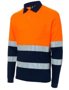 POLO MANGA LARGA COMBINADO, EPI CAT II ALTA VISIBILIDAD04754 274 AZUL/NARANJA