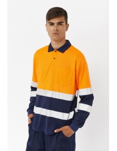 POLO MANGA LARGA COMBINADO, EPI CAT II ALTA VISIBILIDAD04754 274 AZUL/NARANJA