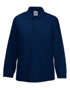 POLO MANGA LARGA, AZUL MARINO
