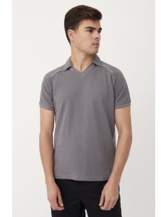 POLO PIQUE MANGA CORTA, 200 GR. CUELLO PICO 03016 09 GRIS MEDIO