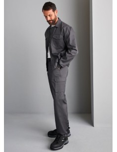 PANTALON CINTURA ELASTICA POL-ALG 01141 09 GRIS MEDIO
