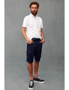PANTALON CORTO BICOLOR MULTIBOLSILLOS 01135 57 AZUL NOCHE