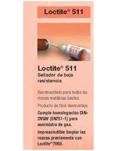 LOCTITE 511 SELLADOR DE ROSCAS 50 ml. LOCTITE 511 SELLADOR DE ROSCAS 50 ml.