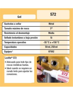 LOCTITE 572 SELLADOR DE ROSCAS 50 ml LOCTITE 572 SELLADOR DE ROSCAS 50 ml