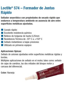 LOCTITE 574 FORMADOR DE JUNTAS 50 ml. LOCTITE 574 FORMADOR DE JUNTAS 50 ml.