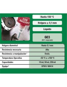 LOCTITE 603 RETENEDOR 50 ml. LOCTITE 603 RETENEDOR 50 ml.