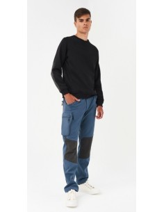 JERSEY REGULAR FIT, CUELLO REDONDO, REFUERZOS 04823 01 NEGRO