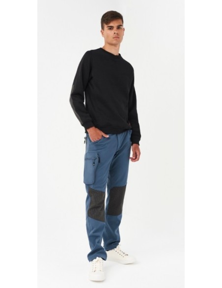 JERSEY REGULAR FIT, CUELLO REDONDO, REFUERZOS 04823 01 NEGRO