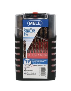 Juego 19 brocas cobalto de 1 a 10 mm 0,5