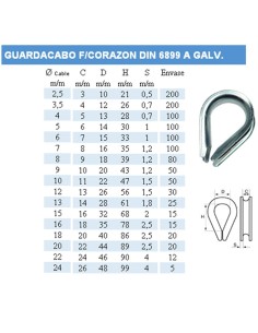 GUARDACABOS CORAZON D-6899 ZINCADO