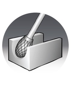 Fresa rotativa meta duro oval 370406/3