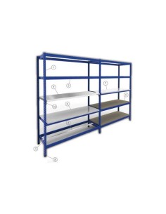 ESTANTERIA 2 MODULOS 5 ESTANTES 2000X2000X500