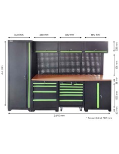 CONJUNTO DE MUEBLES MODULARES TALLER 18 PZ.  54327
