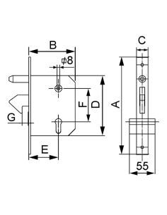 Cerradura Gancho 30