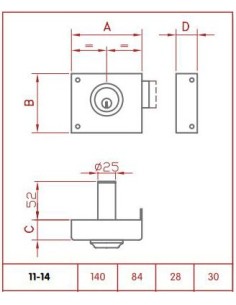 CERRADURA SOBREPONER 11/14   JIS