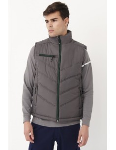 CHALECO ACOLCHADO POLIESTER PONG CON ACRILICO. 04820 09 GRIS MEDIO