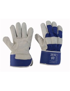 Guante cuero serraje azul tuff nº 38