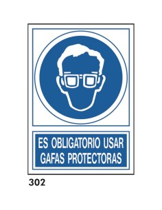 Señal 210x297 pvc 130 306 oblig. usar gafas - Ferretería Aubert