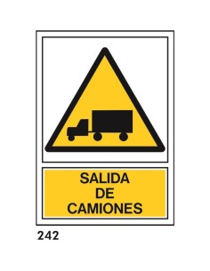 Señal 210x297 pvc 324 salida de camiones - Ferretería Aubert